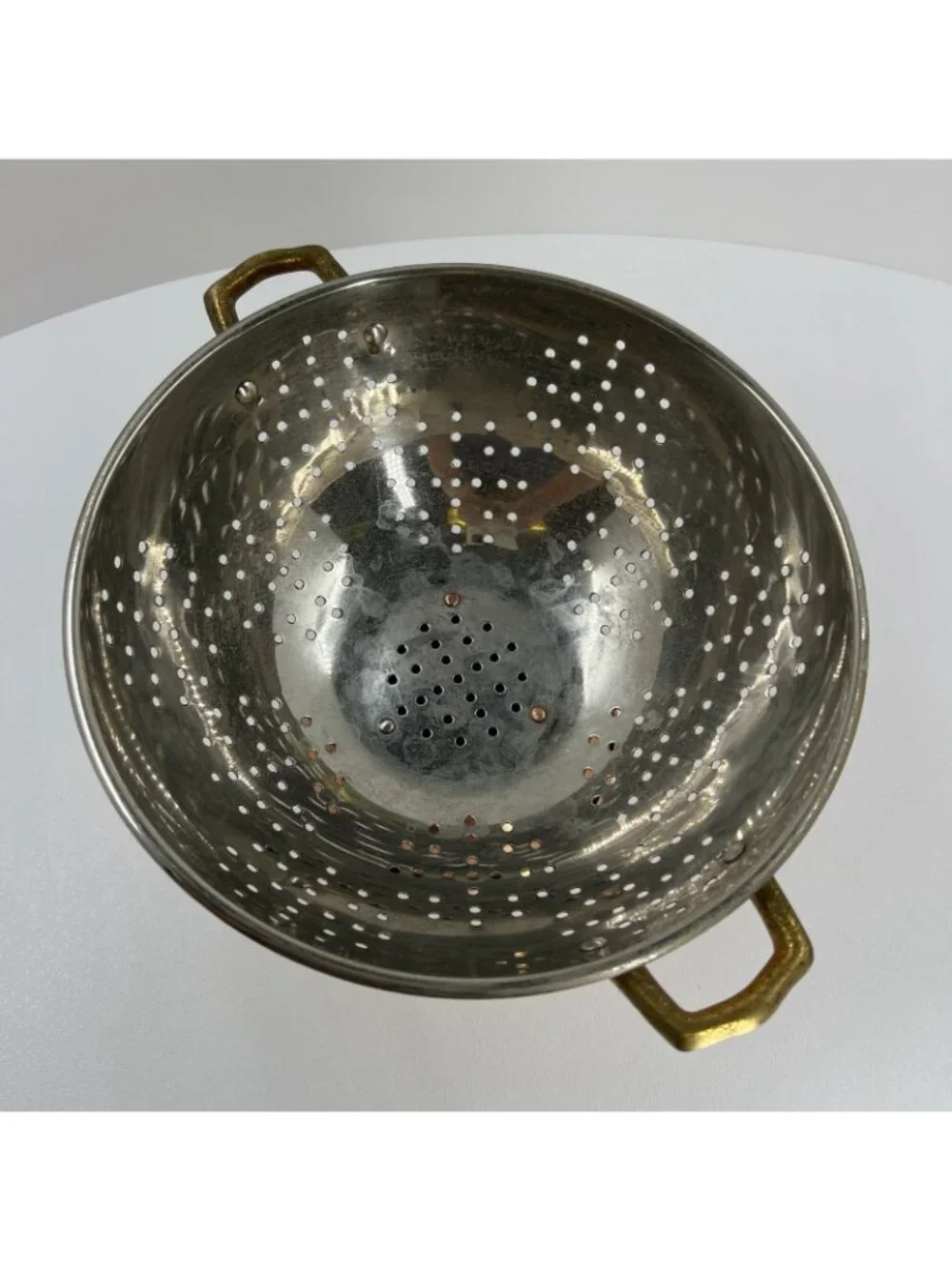 Vintage Copper Colander Pedestal Strainer Made in Korea 9